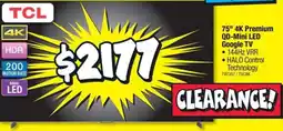JB Hi-Fi 75 4K Premium QD Mini LED Google TV offer