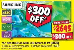 JB Hi-Fi 75 neo qled 4k mini led smart ai tv 2026 offer