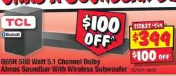 JB Hi-Fi Q65h 580 watt 5.1 channel dolby atmos soundbar with wireless subwoofer offer