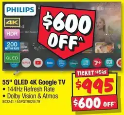 JB Hi-Fi 55 qled 4k google tv offer
