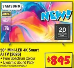 JB Hi-Fi 50 mini led 4k smart ai tv 2026 offer