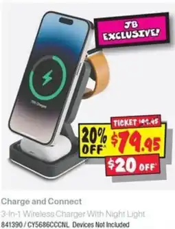 JB Hi-Fi Charge and Connect 3 In 1 Wireless Charger With Night Light offer