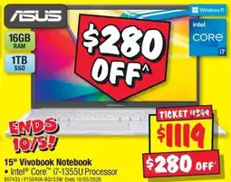 JB Hi-Fi ASUS 15" Vivobook Notebook offer