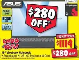 JB Hi-Fi ASUS 16" Vivobook Notebook offer
