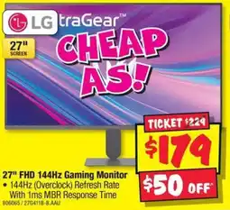JB Hi-Fi 27" FHD 144Hz Gaming Monitor offer