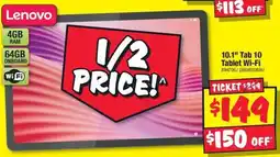 JB Hi-Fi Lenovo 10.1" Tab 10 Tablet Wi-Fi offer