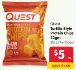Spar Quest Tortilla Style Protein Chips offer