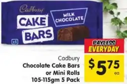Spar Cadbury Chocolate Cake Bars or Mini Rolls offer
