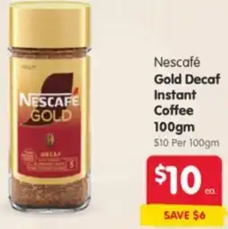 Spar Nescafé Gold Decaf Instant Coffee offer