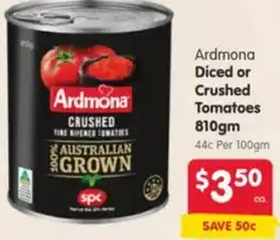 Spar Ardmona Diced or Crushed Tomatoes offer