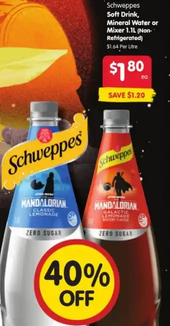 Spar Schweppes Soft Drink, Mineral Water or Mixer offer