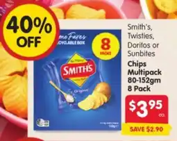 Spar Smith's, Twisties, Doritos or Sunbites Chips Multipack offer