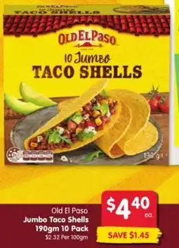 Spar Old El Paso Jumbo Taco Shells offer