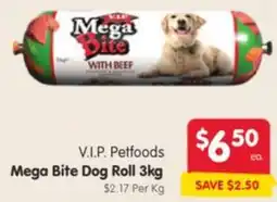 Spar V.I.P. Peffoods Mega Bite Dog Roll offer