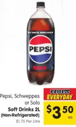 Spar Pepsi, Schweppes or Solo Soft Drinks offer