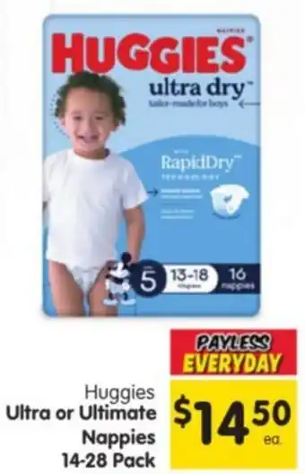 Spar Huggies Ultra or Ultimate Nappies offer