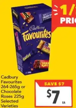 Supa Valu Cadbury Favourites or Chocolate Roses offer