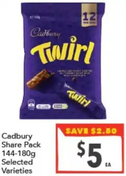Supa Valu Cadbury Share Pack offer