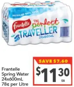 Supa Valu Frantelle Spring Water offer