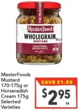 Supa Valu MasterFoods Mustard or Horseradish Cream offer