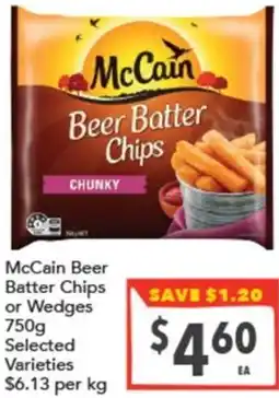 Supa Valu McCain Beer Batter Chips or Wedges offer