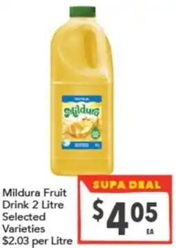 Supa Valu Mildura Fruit Drink offer