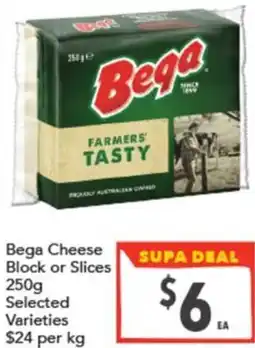 Supa Valu Bega Cheese Block or Slices offer