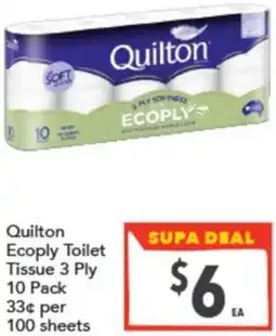 Supa Valu Quilton Ecoply Toilet Tissue 3 Ply offer