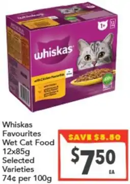 Supa Valu Whiskas Favourites Wet Cat Food offer