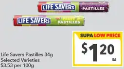 Supa Valu Life Savers Pastilles offer