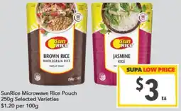 Supa Valu SunRice Microwave Rice Pouch offer
