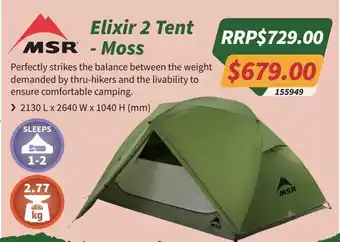 Elixir 2 Tent - Moss