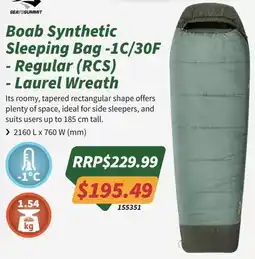 Tentworld Boab Synthetic Sleeping Bag offer