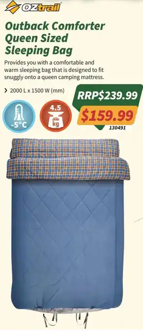 Outback Comforter Queen Sized Sleeping Bag