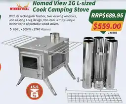 Tentworld Nomad View 1G L-sized Cook Camping Stove offer