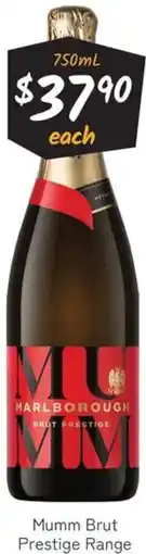 Cellarbrations Mumm Brut Prestige Range offer
