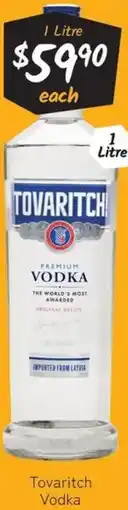 Cellarbrations Tovaritch Vodka offer