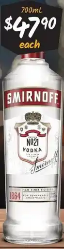Cellarbrations Smirnoff Vodka Red Label 37% offer