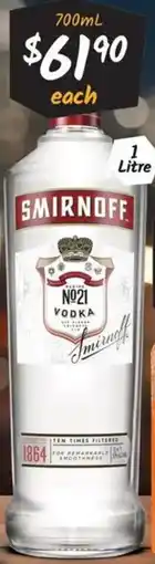 Cellarbrations Smirnoff Vodka Red Label 37% offer
