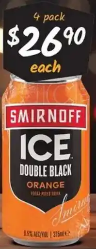 Cellarbrations Smirnoff Ice Double Black 6.5% Cans Range offer