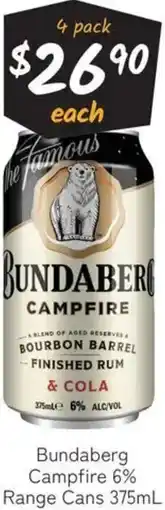 Cellarbrations Bundaberg Campfire 6% Range Cans offer
