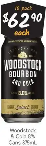 Cellarbrations Woodstock & Cola 8% Cans offer