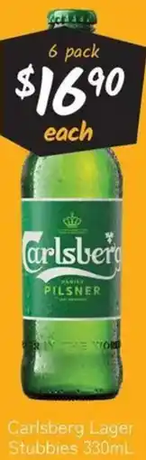 Cellarbrations Carlsberg Lager Stubbies offer