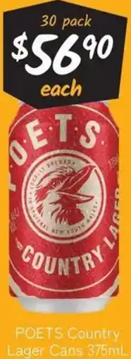 Cellarbrations POETS Country Lager Cans offer