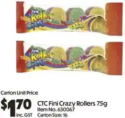 Campbells Wholesale CTC Fini Crazy Rollers offer