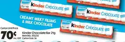 Campbells Wholesale Kinder Chocolate Bar offer