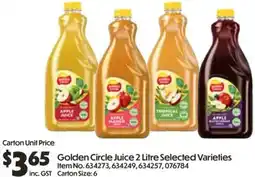 Campbells Wholesale Golden Circle Juice offer