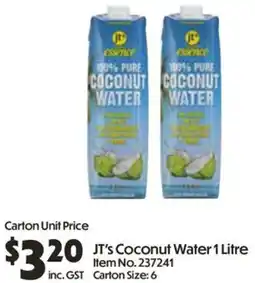 Campbells Wholesale JT's Coconut Water offer