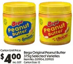 Campbells Wholesale Bega Original Peanut Butter offer