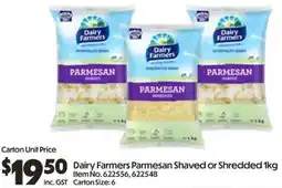 Campbells Wholesale Dairy Farmers Parmesan Shaved or Shredded offer